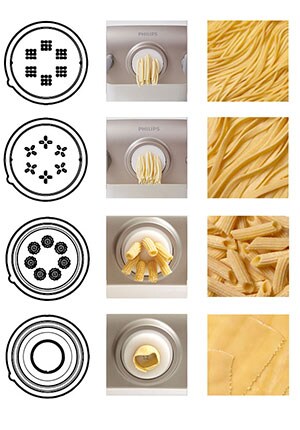 Accesorios para 4 tipos de pasta